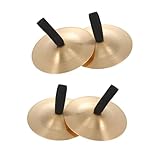 Taicols 2 Paar Finger Becken Messing, Fingerzimbeln Mini Brass mit elastischen Band, Bauchtanz...