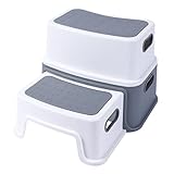 Tritthocker Kinder 2 Stufen, Geeignet Für Badezimmer, Küchen, Waschbecken Und Toiletten,PP...