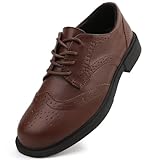 Damen Klassische Oxfords Schnürschuhe Business Formal Wingtip Brogue Kleid Schuhe, Braun, 39 EU