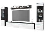 MINIO go for it - Wohnwand 4-Teilig Set Veve 2 I Hängend oder Stehend I 2X Hochschrank-Vitrine I...