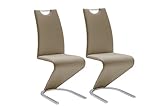 Robas Lund Esszimmerstühle 2er Set Schwingstuhl Cappuccino, Esszimmerstuhl Stuhl Amado, 62.0 x 45.0...