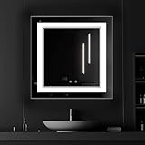 91.4 cm x 91.4 cm LED Badspiegel LED Wandmontage Antibeschlag Spiegel Badezimmerspiegel mit Lichtern...