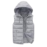 Leichte Daunenweste - Damen Weste mit Stehkragen Winter Warme Fleeceweste mit Taschen Female Weste...