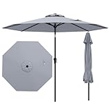 COSTWAY Sonnenschirm 270 cm, Gartenschirm mit Kurbel, beidseitig um 35° knickbar, Terrassenschirm...