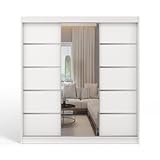 ML Furniture D6 Schiebetüren Kleiderschrank 200 cm mit Spiegel - Schlafzimmermöbel, Aufbewahrung -...