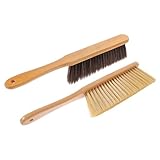 DOITOOL 2 Stück Holzgriff Staubbürsten Spitzen und Flachen Borsten Multifunktional für Bett...