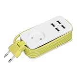Europäischer Steckdosenadapter, EU-Steckdosenleiste, 1200 W, 10 A, Schnellladung, 4...