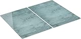 Kesper | Multi-Glasschneideplatte 2er Pack, Material: Glas, Maße: 52 x 30 x 0.5 cm, Motiv: Beton,...