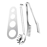 SHINEOFI Edelstahl Spaghettilöffel mit Nudelzange und Pasta messhilfe Langlebiges Küchenset für...
