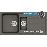 SCHOCK Küchenspüle Formhaus D-150L Asphalt 100x50 cm – CRISTALITE® mit zwei Becken und...
