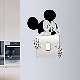 Mickey Mouse Lichtschalter-Aufkleber, Vinyl-Aufkleber, lustiger Wandaufkleber, Kinderzimmer, DIY