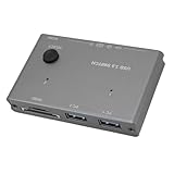 Annadue USB 3.0 Switch, 2 Computer Teilen 3 USB Geräte und Kartenleser, 5 Gbit/S...
