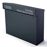 SafePost 925 Zaunbriefkasten anthrazit - personalisierbar, wetterfest, Entnahme hinten - Durchwurf,...