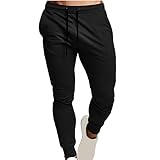 Generisch Herren Jogginghose Baumwolle, Herren Sporthose Lang Leicht, Triningshose Mit Tunnelzug...