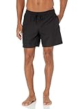 Amazon Essentials Herren Badehose, Schnell Trocknend, 18 cm, Schwarz, L