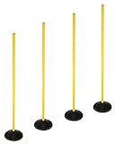 SPORTIKEL24 4 x Scheibenfuß Slalomset mit Stange 100 cm Farbe Gelb
