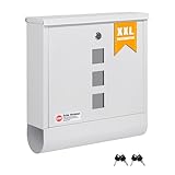 Zedelmaier Briefkasten XXL Personalisiert mit Edelstahl Namensschild Wandbriefkasten Postkasten C4...