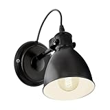 EGLO Wandlampe Priddy, 1 flammige Vintage Wandleuchte im Industrial Design, Retro Wandspot aus...