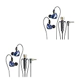 WUUISDNX 2 Satz von Kabelgebundene Kopfhörer TPE-Draht Ohrbügel In-Ear-Kopfhörer Headset Blau 1,2...