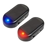 2 Stück Alarmanlage Auto, Solar Power Dummy Alarm LED Diebstahl Blinken, Alarmanlage...