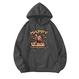 Caxndycing Fröhliches Erntedankfest Hoodie Herren Brief Grafik Sweatshirt mit Kapuze Locker...