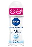 NIVEA Fresh Natural Deo Roll-On (50 ml), Deo ohne Aluminium (ACH) mit 48h Schutz und sanfter Pflege,...