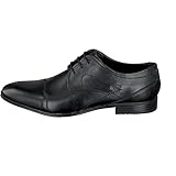 bugatti Business Halbschuh aus Leder, Derby mit Querkappe und eleganter Liniengestaltung, Schwarz,...