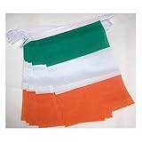 AZ FLAG - Fahnenkette Irland 6 Meter Mit 20 Flaggen - 21x14 cm - Irische Girlande Flaggenkette 14 x...