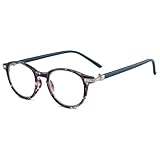 KOOSUFA Modern Anti Blaulicht Lesebrille Damen Herren Schildpattgestell Runde Lesebrillen Lesehilfen...