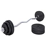 GORILLA SPORTS® Hantelset - 35kg, SZ Curlstange 120cm, Gewichte 2x1,25kg / 2x2,5kg / 4x5kg, aus...