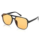 FEISEDY Retro Square Sonnenbrille Damen Herren 70er Jahre Vintage Trendy Brille Klassisch mit Double...