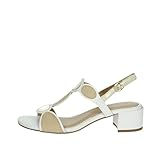 MARCO TOZZI Damenschuhe Elegant und Bequem Sandalen mit Absatz Vegan, Weiß (White Comb), 38 EU