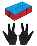 TPZORJX Billardkreide, 6 Stück Queuekreide,Wird mit 1 Paar Handschuhen...