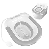 TNOMSNO Sitzbad für Toilette, Bidet Einsatz für Toilette mit Spülung, Faltbares Sitzbadewanne...