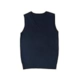 WOOKIT Damen Mädchen Jungen Ärmellose Pullunder, Unisex V-Ausschnitt Baumwolle Strickpullover...
