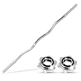 wuuhoo® Langhantelstange Henry - 180cm / 150 cm / 120 cm Hantelstange 25mm, Stahl verchromte Hantel...