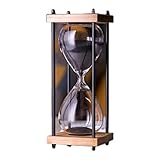 YO-HAPPY 30 Minuten Sanduhr Timer mit Holzständer Glas Sanduhr Zeitmanager Geschenke Sandglas