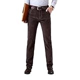 Herren Cordhose mit klassischer Passform, Fleece-gefüttert, warm, gerade Hose, Herbst und Winter,...