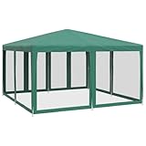Partyzelt mit 8 Mesh-Wänden & Eisenrahmen, Pavillon mit Wasserdichtes Verdeck & Reißverschlusstür...