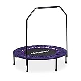 Relaxdays Trampolin faltbar mit Haltestange Indoor H x B x T: 113 x 102 x 102 cm Maximalbelastung:...