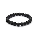 Lavastein Armband | 8 mm Lava Edelstein Armband | Spirituelle Heilkristalle | Elastische Dehnung |...