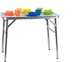 Camp Active Klapptisch - Höhenverstellbare Tischfüße - Ultraleicht aus Aluminium - 75x55x60cm