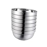SOLUSTRE 6 Stück Teiliges Doppelwandige Edelstahlschalen Hitze Isolierte Schalen für Suppenschalen...