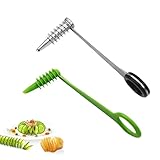 SIXHAOBU 2 Stück Spiralschneider, Edelstahl & Kunststoff Spiralschneider, Tragbarer...