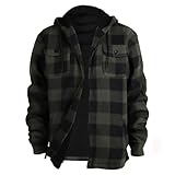 holzfäller Jacke Herren 6XL, Holzfäller Jacke Herren Mit Kapuze Holzfällerhemd Warm Thermohemd...