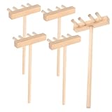 FUNNETOYU 5 Stück Teiliges Mini Sandrechen aus Holz und Bambus Leichtes Sandtisch Zubehör für...