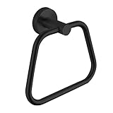 DIYZON Handtuchring Schwarz, Bad-Accessoire aus 304 Edelstahl, Wandmontierter Handtuchhalter mit...
