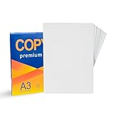 Kopierpapier DIN A3, 80 g/m², 500 Blatt Ries, weißes Kopierpapier für Inkjet, Laserdrucker &...