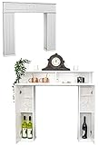 DuneDesign Geheimfach Kaminkonsole mit Stauraum - 107x100 Kaminumrandung Holz Deko Kaminrahmen mit...