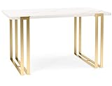 WFL GROUP Ausziehbarer Esstisch Weiss - Tisch im Loft-Stil mit Metallbeinen - Industrietisch für...